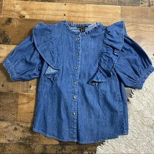 NWT denim button down